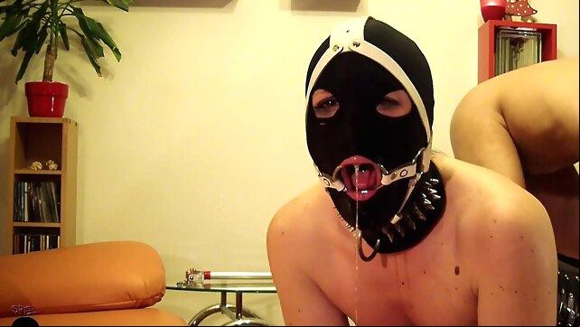 Ass to Mouth Total Butthole Destroying Ring Gaged and Handcuffed Slave Slut xxx blowjob video